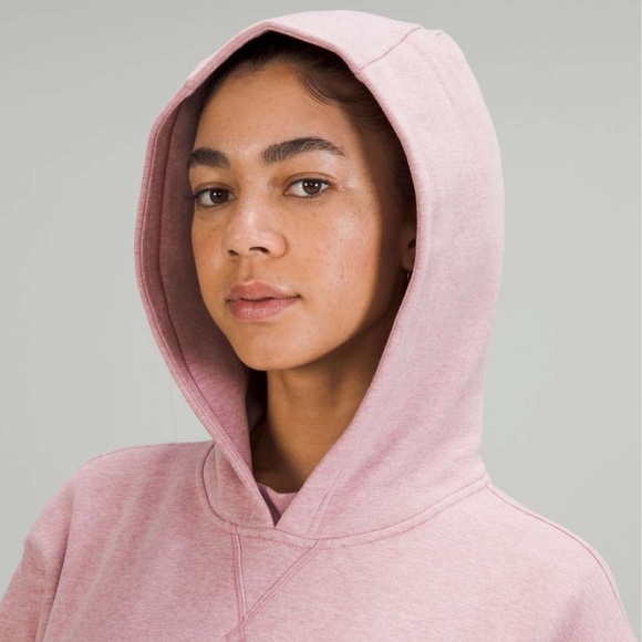 Lululemon🍋 All Yours Heathered Pink Taupe Fleece Hoodie Size 6 - Picture 3 of 8